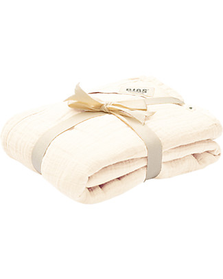 Bibs Muslin Swaddle Blanket 100% GOTS Cotton - Ivory - 120x120cm Swaddles