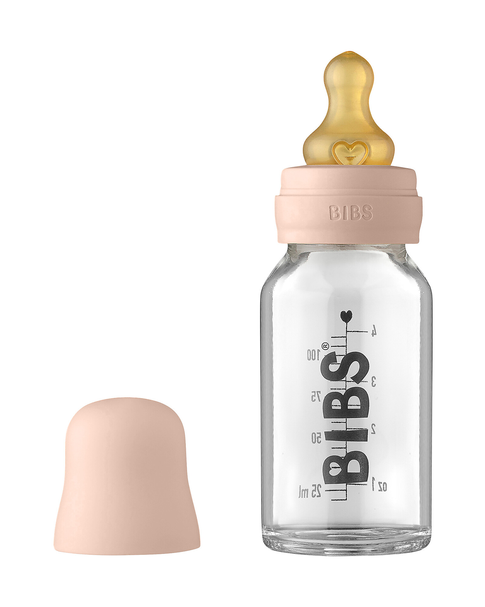 BIBS OUTLET - Baby Bottle Complete Set - Blush - 110ml Recyclable and  Dishwasher safe! - New Design - Showroom Sample unisex (bambini)