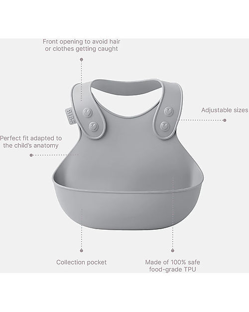 BIBS Overall Bib - Cloud - Waterproof BPA-free and Fully Recyclable Material! Waterproof Bibs