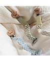 BIBS Paci Clip Pacifier Clip - Baby Blue and Ivory - 100%GOTS Organic Cotton! Pacifier Chains