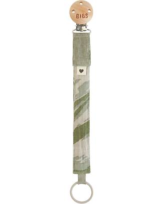 BIBS Paci Clip Pacifier Clip - Green Camo - 100% GOTS Organic Cotton! Pacifier Chains
