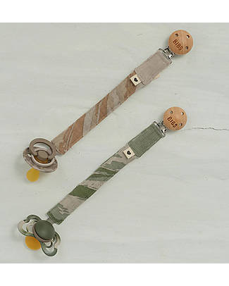 BIBS Paci Clip Pacifier Clip - Green Camo - 100% GOTS Organic Cotton! Pacifier Chains