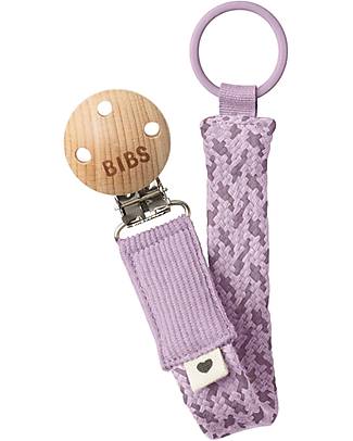 BIBS Paci Clip Pacifier Clip - Violet Sky and Mauve - 100% GOTS Organic Cotton! Dummies & Soothers