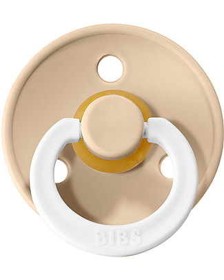 BIBS Saver Pack of 6 Colour Pacifiers - Vanilla Night - Natural Rubber Teat - Made in Denmark - with Light Round Shield - BPA & PVC Free Dummies & Soothers