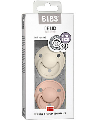 Bibs Set of 2 De Lux - Ivory & Blush - Silicone - BPA & PVC free - Made in Denmark Dummies & Soothers