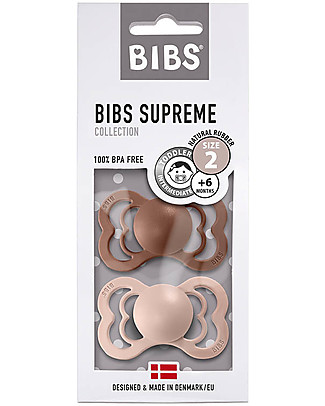 Bibs Set of 2 Supreme- Woodchuck & Blush - Natural Latex - BPA & PVC free - Made in Denmark Dummies & Soothers