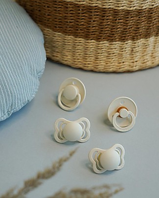 Bibs Set of 4 Pacifiers Try-it Collection - Ivory - BPA & PVC Free Dummies & Soothers