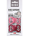BIBS Supreme Pacifier - Symmetrical Nipple in Latex - Set of 2 - Coral and Ruby - BPA & PVC Free Dummies & Soothers