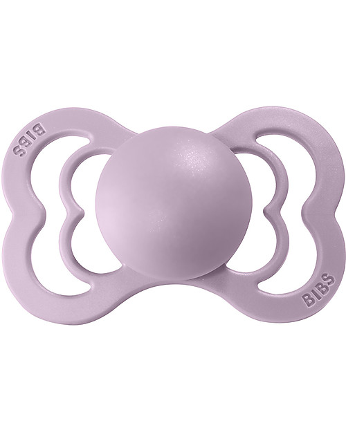 BIBS Supreme Pacifier - Symmetrical Nipple in Latex - Set of 2 - Dusky Lilac and Heather - BPA & PVC Free Dummies & Soothers