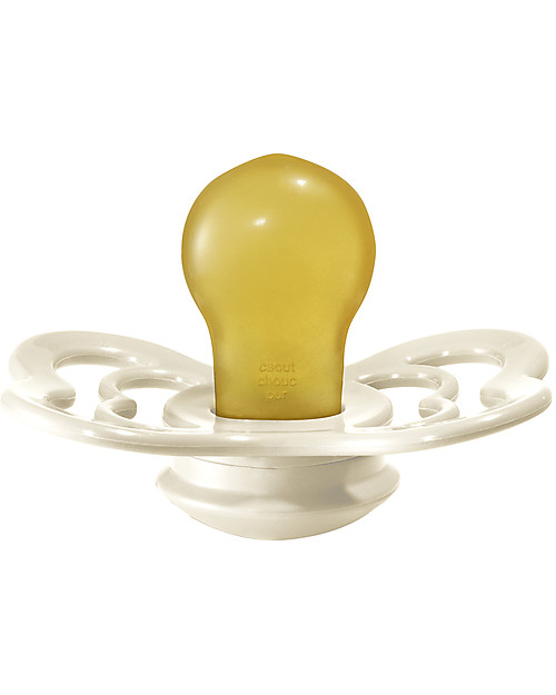 BIBS Supreme Pacifier - Symmetrical Nipple in Latex - Set of 2 - Ivory and Baby Pink - BPA & PVC Free Dummies & Soothers