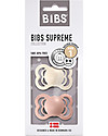 BIBS Supreme Pacifier - Symmetrical Nipple in Latex - Set of 2 - Ivory and Blush - BPA & PVC Free Dummies & Soothers