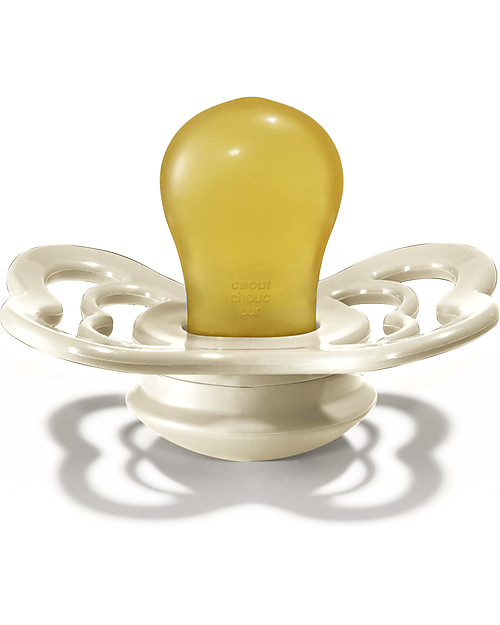 BIBS Supreme Pacifier - Symmetrical Nipple in Latex - Set of 2 - Ivory and Blush - BPA & PVC Free Dummies & Soothers