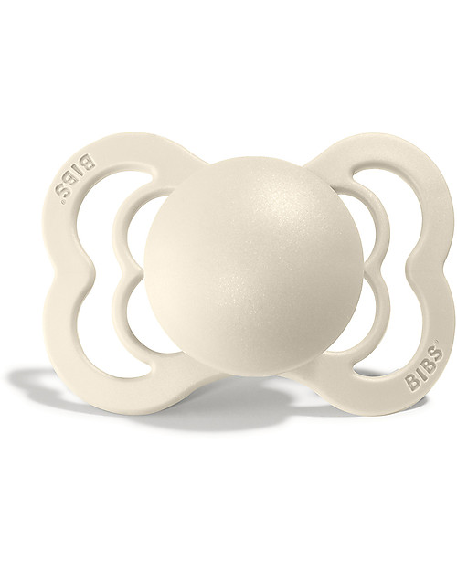 BIBS Supreme Pacifier - Symmetrical Nipple in Latex - Set of 2 - Ivory and Sage - BPA & PVC Free Dummies & Soothers