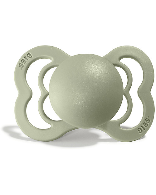 BIBS Supreme Pacifier - Symmetrical Nipple in Latex - Set of 2 - Ivory and Sage - BPA & PVC Free Dummies & Soothers