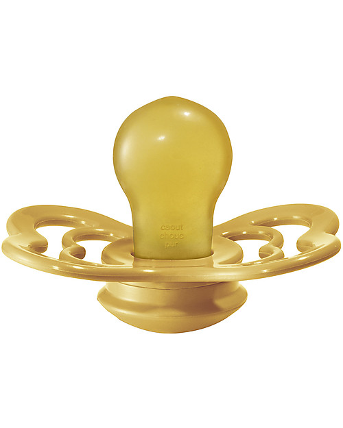 BIBS Supreme Pacifier - Symmetrical Nipple in Latex - Set of 2 - Mustard and Petrol - BPA & PVC Free Dummies & Soothers