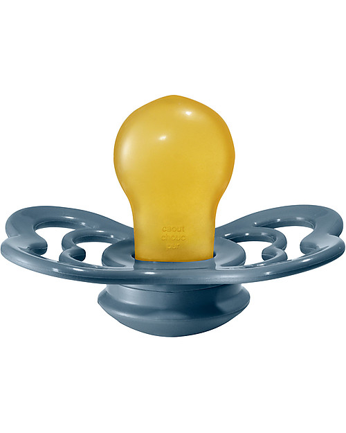 BIBS Supreme Pacifier - Symmetrical Nipple in Latex - Set of 2 - Mustard and Petrol - BPA & PVC Free Dummies & Soothers