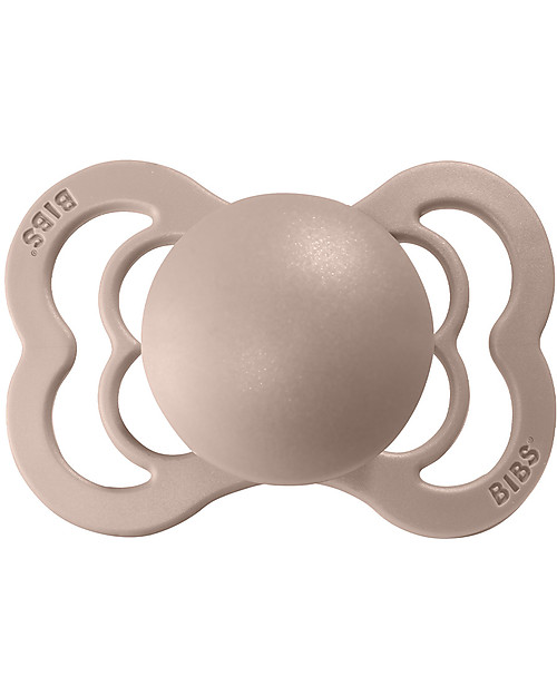 BIBS Supreme Pacifier - Symmetrical Nipple in Silicone - Set of 2 - Ivory and Blush - BPA & PVC Free Dummies & Soothers