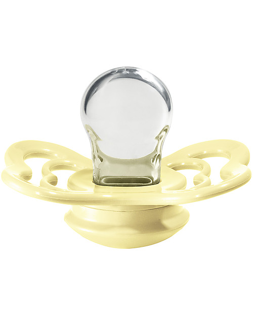 BIBS Supreme Pacifier - Symmetrical Nipple in Silicone - Set of 2 - Sunshine and Peach Sunset - BPA & PVC Free Dummies & Soothers