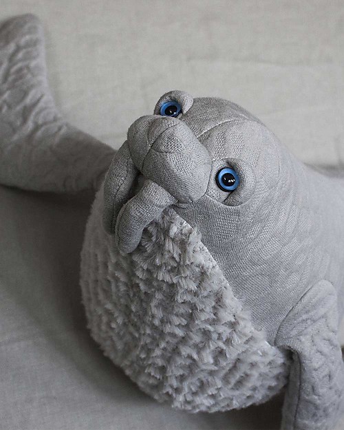 BigStuffed Small Walrus - Original - 46 cm - Made in France Soft Toys