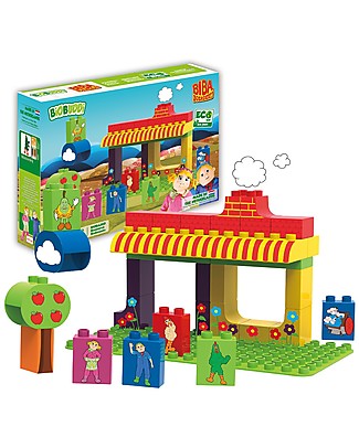 BioBuddi Eco-friendly Building Blocks Biba Farm, The Farm - 36 blocks Dressing Up & Role Play
