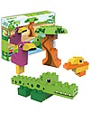 BioBuddi Eco-friendly Building Blocks Wildlife 3 in 1, Lagoon - 25 blocks Wooden Blocks and Construction Sets
