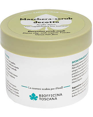 Biofficina Toscana Decoction Scrub Mask, 200 ml - Detox Clay with Organic Venus hair Fern Hair Care