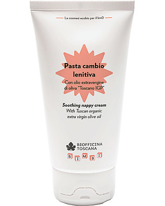 Biofficina Toscana Extravirgin Olive Oil Soothing Diaper Cream - 50 ml - With zinc oxid and organic plant oils Nappy Creams