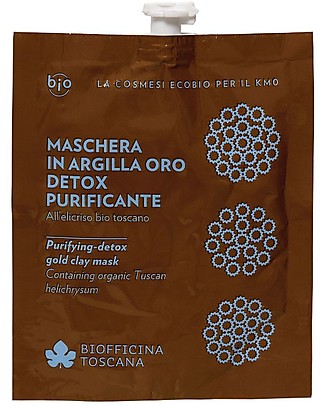 Biofficina Toscana Purifying Detox Gold Clay Mask, 30 g - with Organic Italian Helichrysium Face Creams