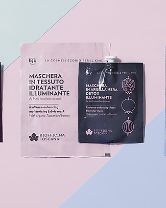Biofficina Toscana Radiance Enhancing Detox Black Clay Mask, 30 g - with Organic Italian Red Berries Face Creams