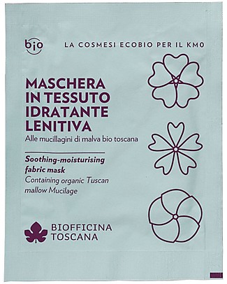 Biofficina Toscana Soothing-Moisturising Fabric Mask, 15 ml - with Organic Italian Mallow Mucilage Face