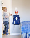 Blafre Backpack for Children aged 5-10 years, Dark Blue - Water-resistant, real leather details Backpack