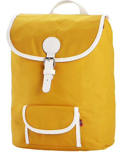 Blafre Backpack for Children aged 5-10 years, Yellow - Water-resistant, real leather details Backpack