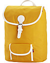 Blafre Backpack for Children aged 5-10 years, Yellow - Water-resistant, real leather details Backpack