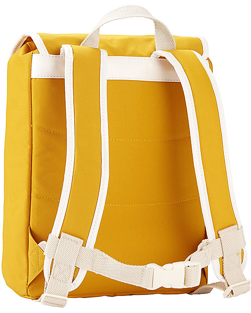 Blafre Backpack for Children aged 5-10 years, Yellow - Water-resistant, real leather details Backpack