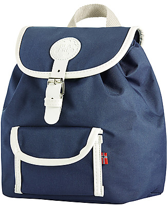Blafre Children Backpack 3-5 years, Blue - Water-Repellent, real leather details Small Backpacks