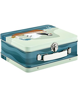 Blafre Metal Briefcase 19.5 x 17 x 8 cm, Puffin - Food-safe! Lunch Boxes in Metal
