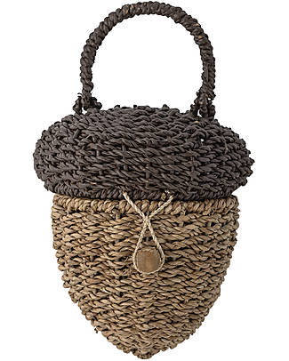 Bloomingville Acorn Bag - Brown - 18x19 cm Wicker Basket