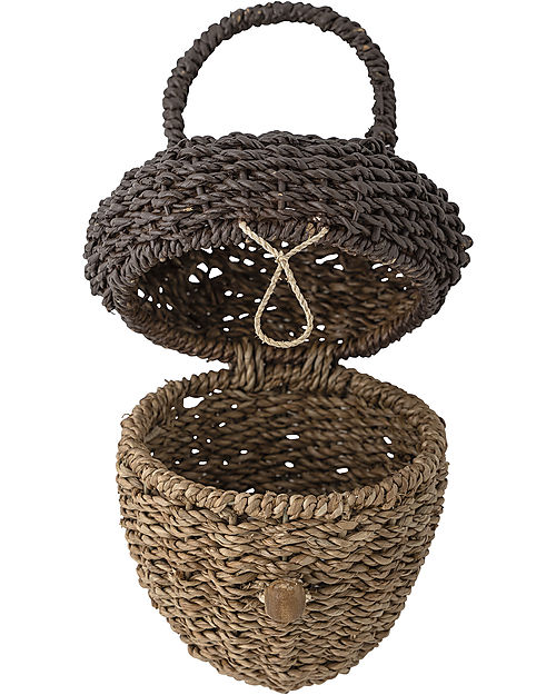 Bloomingville Acorn Bag - Brown - 18x19 cm Wicker Basket