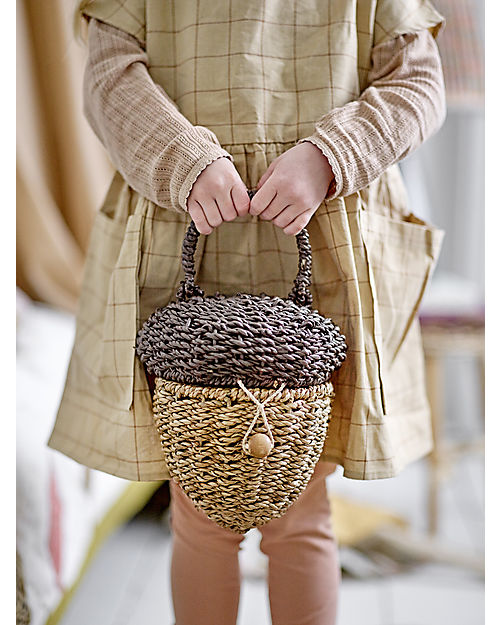Bloomingville Acorn Bag - Brown - 18x19 cm Wicker Basket