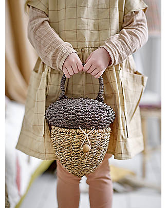 Bloomingville Acorn Bag - Brown - 18x19 cm Wicker Basket