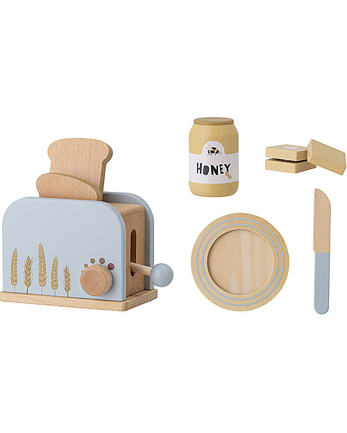 Bloomingville Adda Toy Food - Blue - Beech Wood - 7 pieces Toy Kitchens