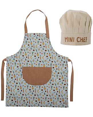 Bloomingville Apron and Hat - Multicolor - 100% Cotton Pretend Play