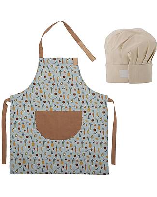 Bloomingville Apron and Hat - Multicolor - 100% Cotton Pretend Play