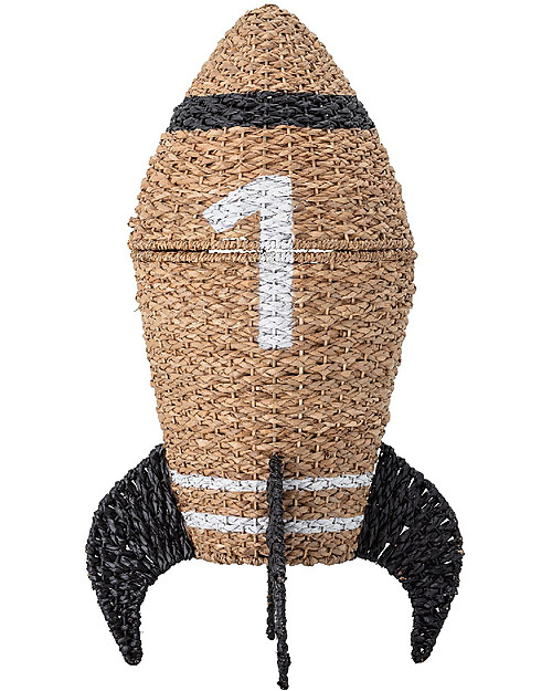 Bloomingville Basket with Lid - Black Rocket Wicker Basket