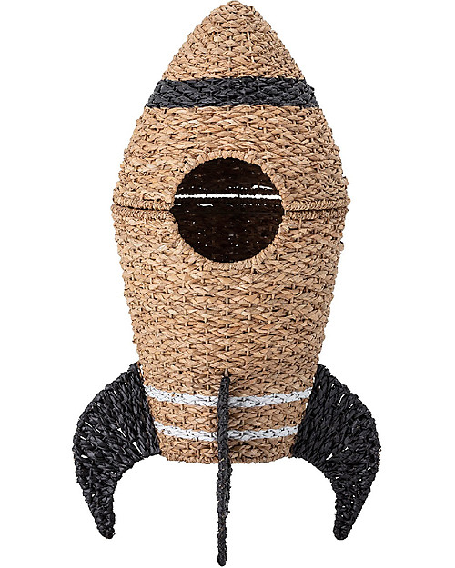 Bloomingville Basket with Lid - Black Rocket Wicker Basket