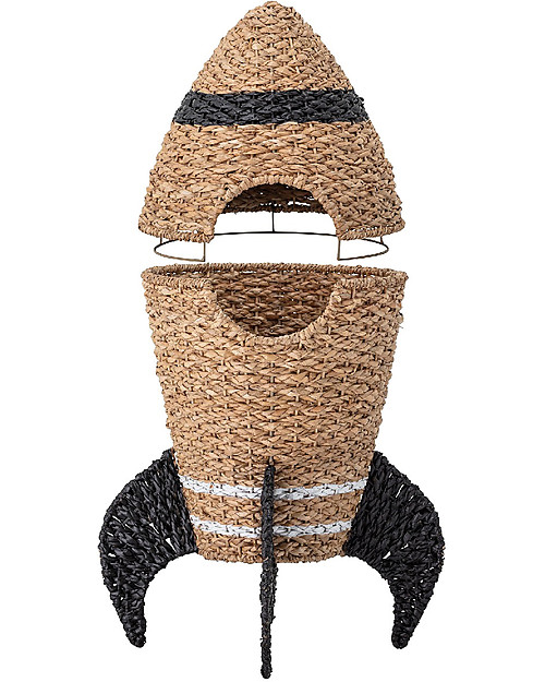 Bloomingville Basket with Lid - Black Rocket Wicker Basket