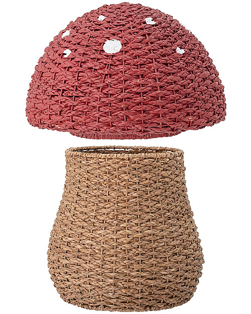 Bloomingville Basket with Lid - Red Mushroom Wicker Basket