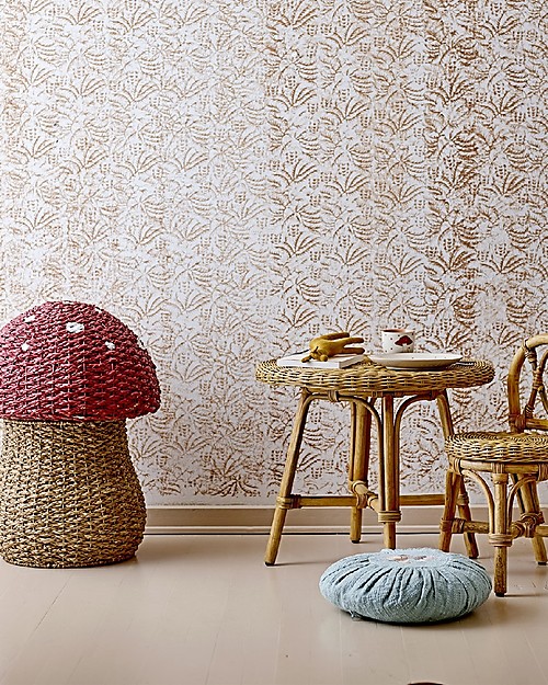 Bloomingville Basket with Lid - Red Mushroom Wicker Basket