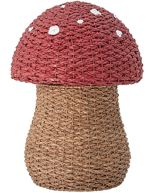 Bloomingville Basket with Lid - Red Mushroom Wicker Basket