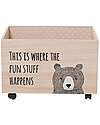 Bloomingville Bear Basket With Wheels - Natural and Black - 60x40x45 cm Storage organisers